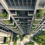 建築配置導入垂直綠化宜居陽台設計，從水平與垂直面向延伸居住視野，將住戶生活空間自然推展至戶外，形塑多元豐富、充滿自然層次的景觀大樓。